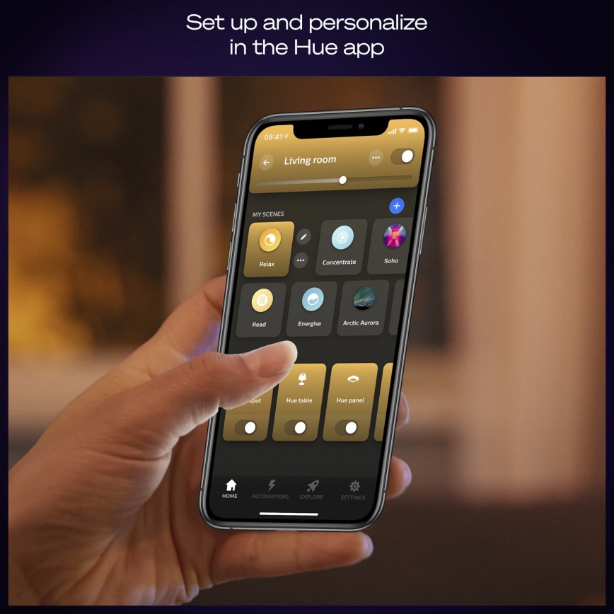 Philips - dimeriu reguliuojamas LED lubinis šviestuvas Hue AURELLE LED/39W/230V 2200-6500K 60x60 cm baltas