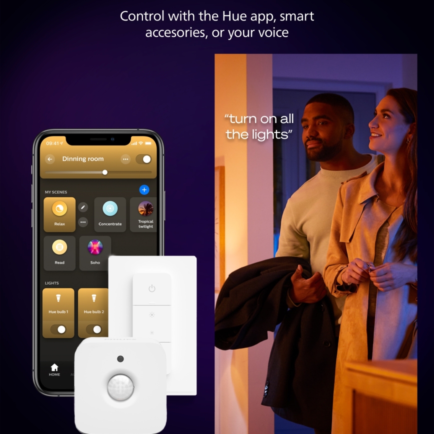 Philips - dimeriu reguliuojamas LED lubinis šviestuvas Hue AURELLE LED/39W/230V 2200-6500K 60x60 cm baltas