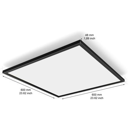 Philips - pritemdomas LED lubinis šviestuvas Hue AURELLE LED/39W/230V 2200-6500K 60x60 cm juodas