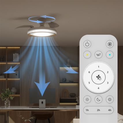Philips - Dimeriuojamas LED lubinis šviestuvas su ventiliatoriumi BLISS LED/35W/230V, auksinis + nuotolinis pultas
