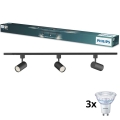 Philips - dimeriuojamas LED taškinis šviestuvas šyninėje EASYLINK sistemoje 3xGU10/7W/230V 1m juodas
