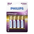 Philips FR6LB4A/10 - 4 vnt. AA ličio baterijos LITHIUM ULTRA 1,5V 2400mAh
