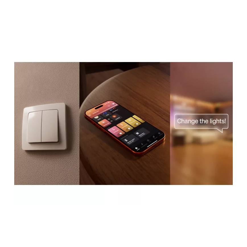 Philips - Hue 2 mygtukų sieninio jungiklio modulis