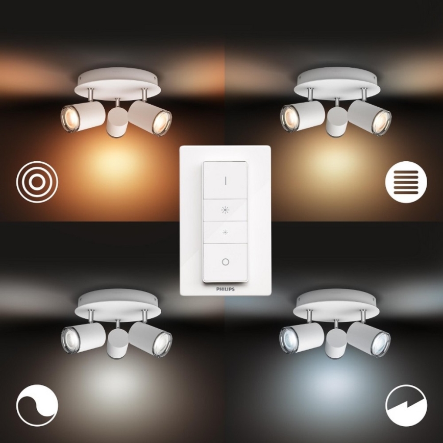 Philips - LED reguliuojamas vonios kambario šviestuvas Hue ADORE 3xGU10/5W/230V IP44 + nuotolinio valdymo pultas