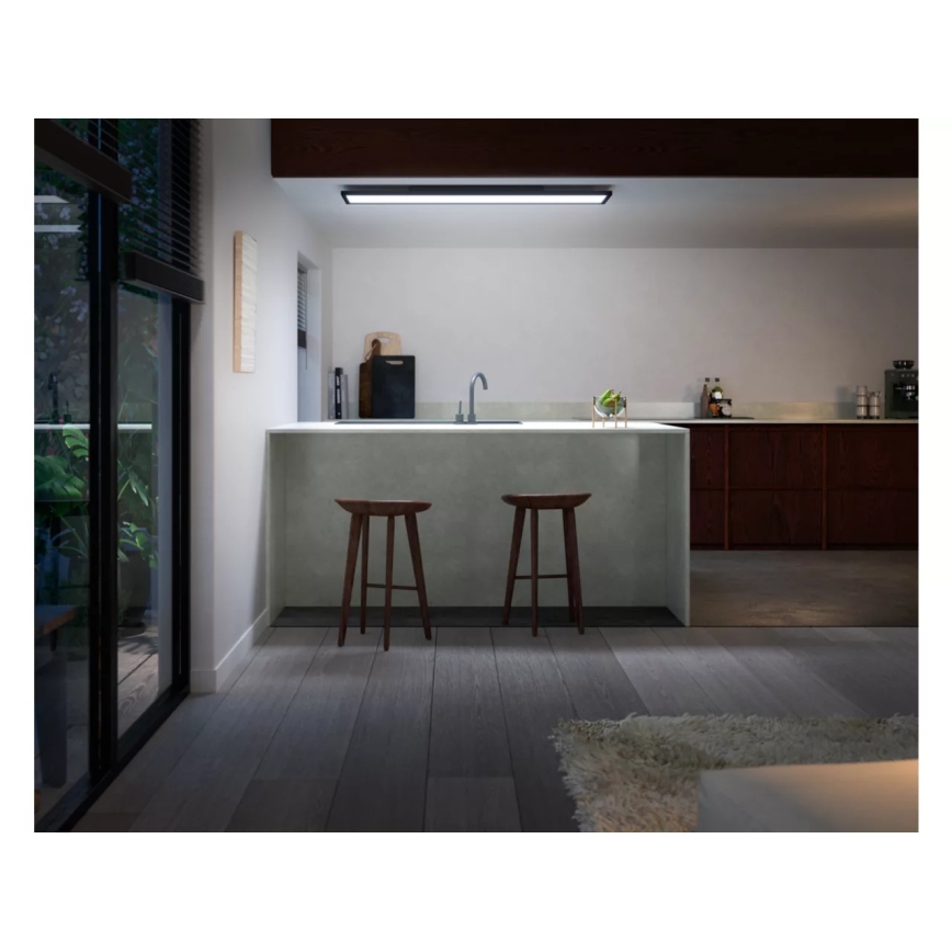 Philips - LED reguliuojamas lubų šviestuvas Hue AURELLE LED/39W/230V 2200-6500K 120x30 cm juodas