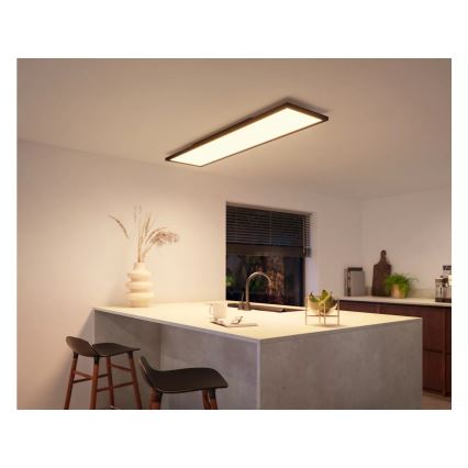 Philips - LED reguliuojamas lubų šviestuvas Hue AURELLE LED/39W/230V 2200-6500K 120x30 cm juodas