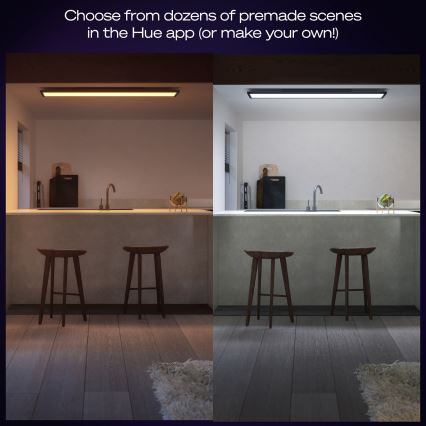 Philips - LED reguliuojamas lubų šviestuvas Hue AURELLE LED/39W/230V 2200-6500K 120x30 cm juodas