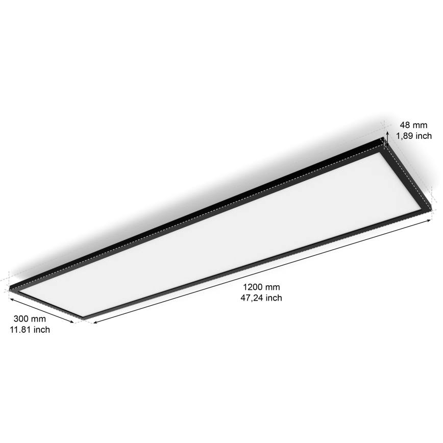 Philips - LED reguliuojamas lubų šviestuvas Hue AURELLE LED/39W/230V 2200-6500K 120x30 cm juodas