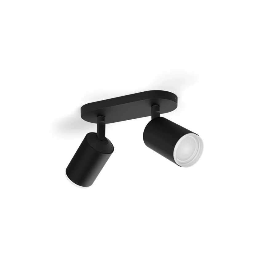 Philips - LED RGBW reguliuojamas taškinis šviestuvas Hue FUGATO 2xGU10/4,2W/230V 2000-6500K juodas
