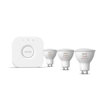 Pagrindinis Philips Hue WHITE AND COLOR AMBIANCE rinkinys 3xGU10/5,7W/230V 2000-6500K + jungiamasis įrenginys