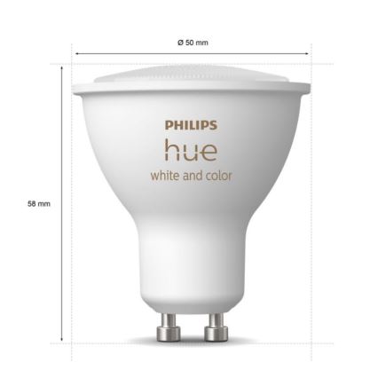 Pagrindinis Philips Hue WHITE AND COLOR AMBIANCE rinkinys 3xGU10/5,7W/230V 2000-6500K + jungiamasis įrenginys