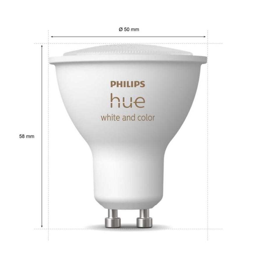 Pagrindinis Philips Hue WHITE AND COLOR AMBIANCE rinkinys 3xGU10/5,7W/230V 2000-6500K + jungiamasis įrenginys