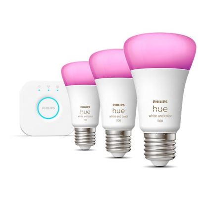 Pradinis rinkinys Philips Hue WHITE AND COLOR AMBIANCE 3xE27/9W/230V 2000-6500K + Hue bridge