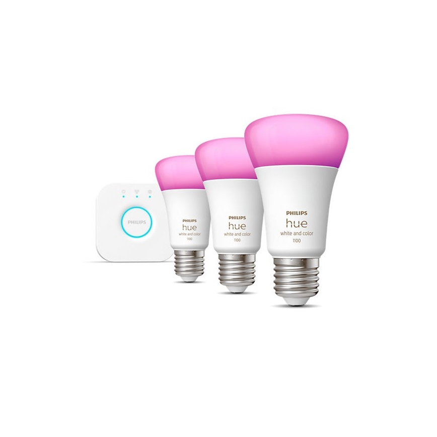 Pradinis rinkinys Philips Hue WHITE AND COLOR AMBIANCE 3xE27/9W/230V 2000-6500K + Hue bridge
