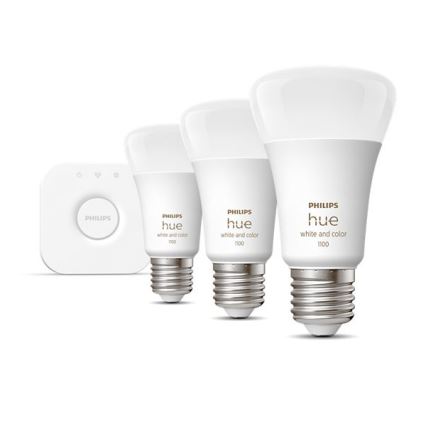 Pradinis rinkinys Philips Hue WHITE AND COLOR AMBIANCE 3xE27/9W/230V 2000-6500K + Hue bridge
