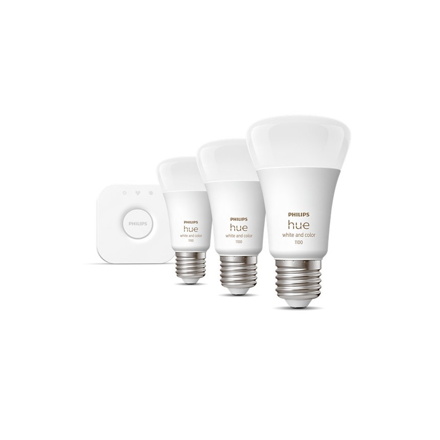 Pradinis rinkinys Philips Hue WHITE AND COLOR AMBIANCE 3xE27/9W/230V 2000-6500K + Hue bridge