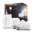 Philips Hue WHITE AMBIANCE pradinis komplektas 2xE27/8W/230V + Hue Bridge ir dimerio jungiklis