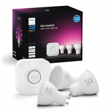 Philips Hue WHITE AND COLOR AMBIANCE pradinis rinkinys 3xGU10/4,2W/230V 2200-6500K + Hue bridge