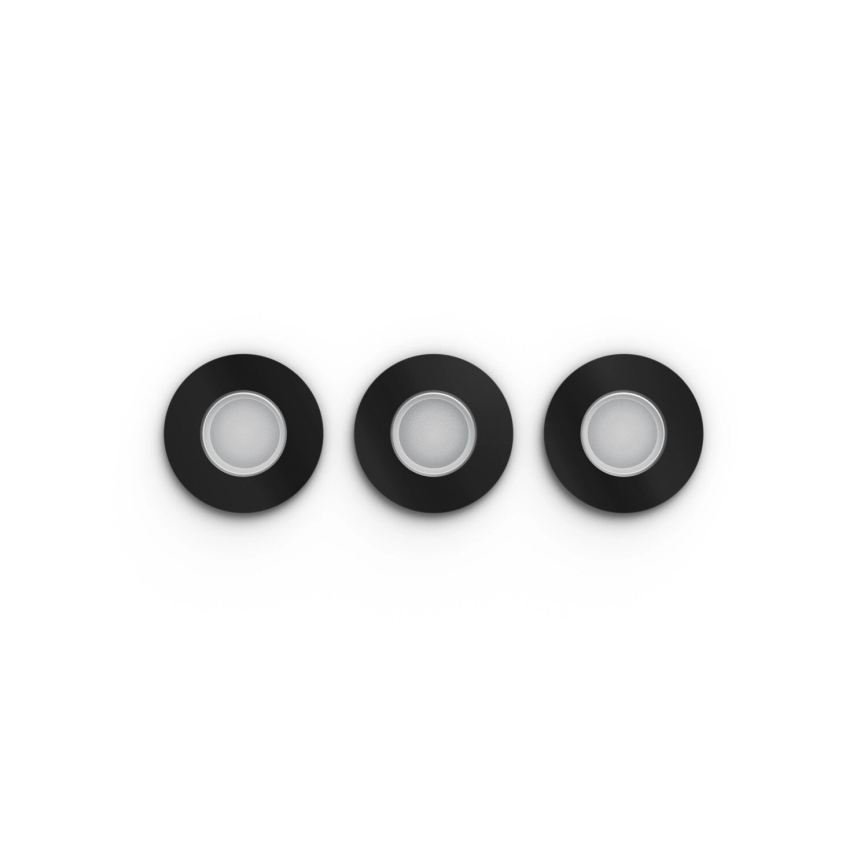 Philips - RINKINYS 3x LED RGBW reguliuojamas vonios kambario įmontuojamas šviestuvas Hue XAMENTO 1xGU10/4,2W/230V 2000-6500K IP44
