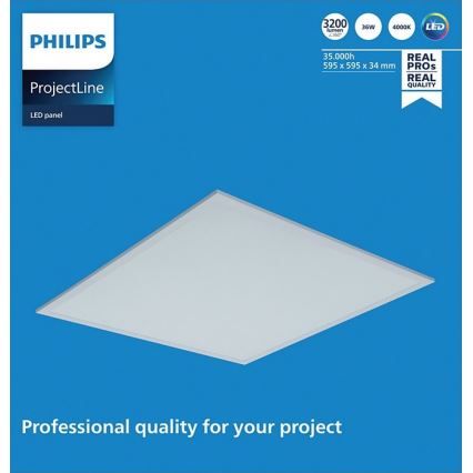 Philips - Įleidžiama lubinė LED panelė PROJECTLINE LED/36W/230V 59,5x59,5 cm