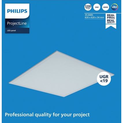 Philips - įleidžiamas LED panelis PROJECTLINE LED/36W/230V 62x62 cm