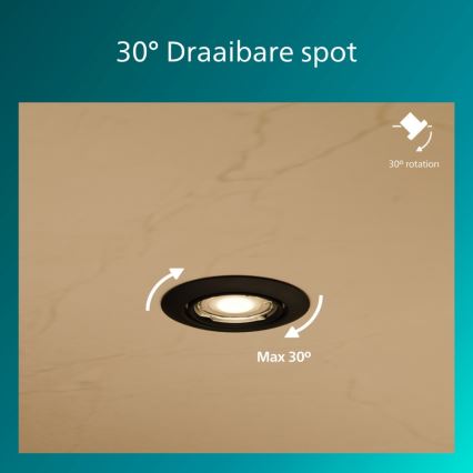 Philips - Įleidžiamas šviestuvas PERIDOT 1xGU10/7W/230V juodas