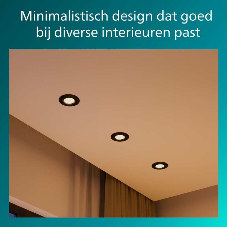 Philips - Įleidžiamas šviestuvas PERIDOT 1xGU10/7W/230V juodas