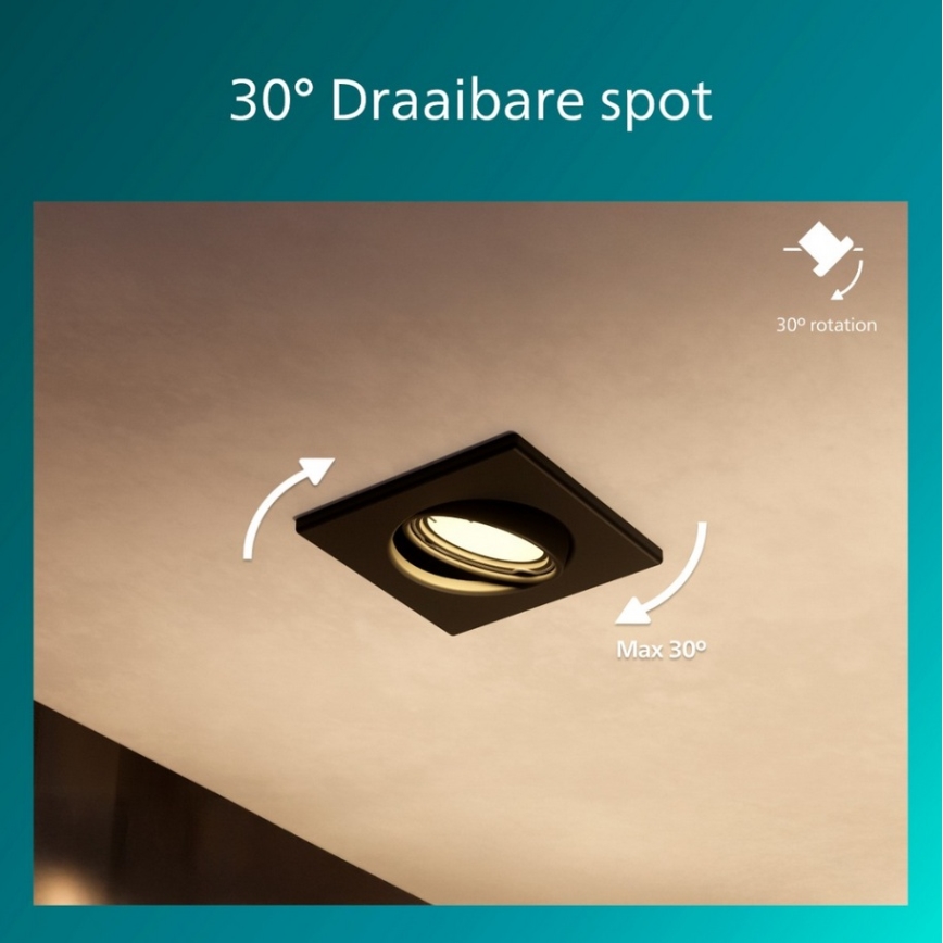 Philips - Įleidžiamasis šviestuvas PERIDOT 1xGU10/7W/230V juodas