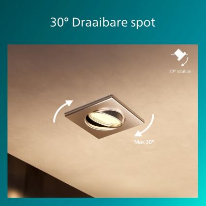 Philips - Įleidžiamasis šviestuvas PERIDOT 1xGU10/7W/230V sidabrinis