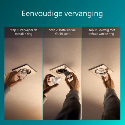 Philips - Įleidžiamasis šviestuvas PERIDOT 1xGU10/7W/230V sidabrinis