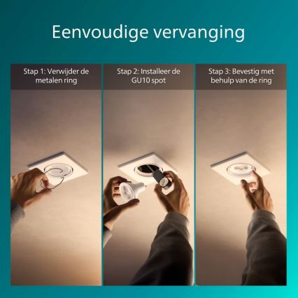 Philips - Įmontuojamas šviestuvas PERIDOT 1xGU10/7W/230V baltas