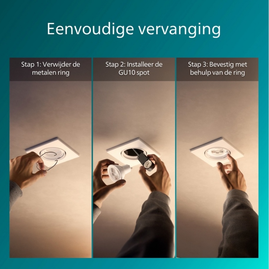 Philips - Įmontuojamas šviestuvas PERIDOT 1xGU10/7W/230V baltas