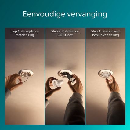 Philips - Įmontuojamas šviestuvas PERIDOT 1xGU10/7W/230V sidabro spalvos