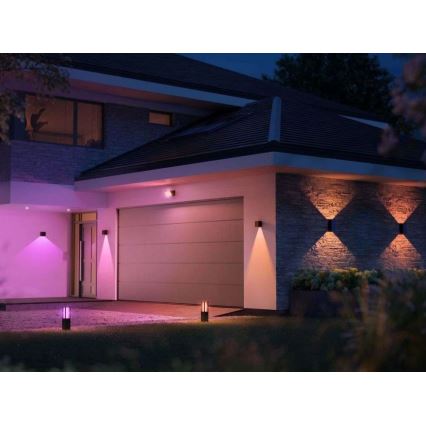 Philips - KOMPLEKTAS 2x LED RGBW pritemdomi lauko sieniniai šviestuvai Hue RESONATE LED/8W/230V 2000-6500K IP44