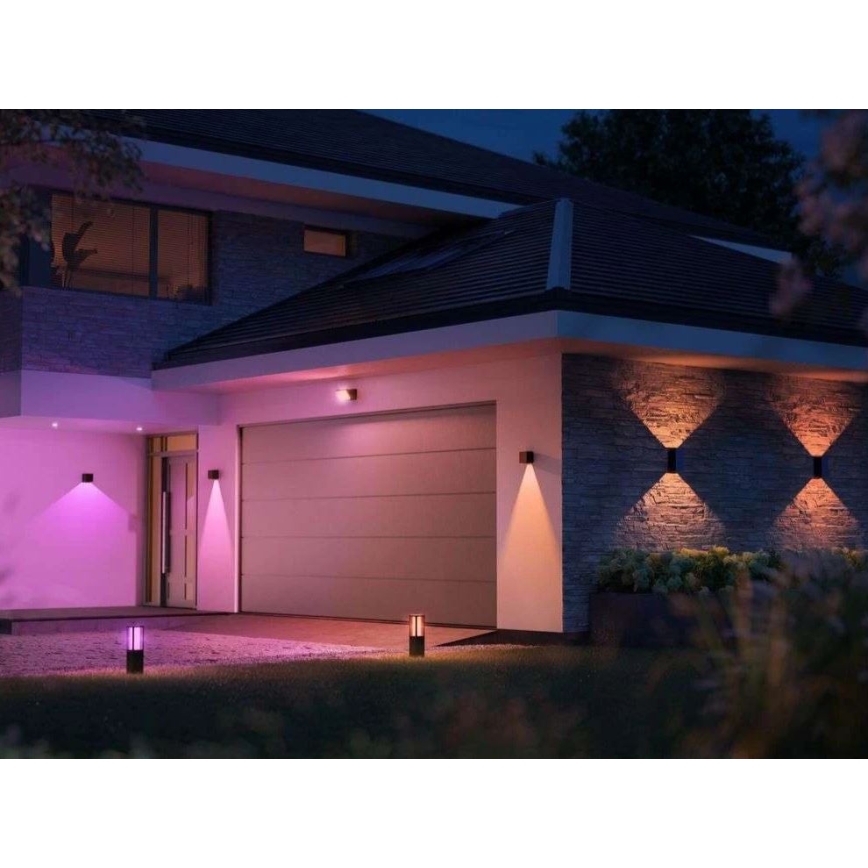 Philips - KOMPLEKTAS 2x LED RGBW pritemdomi lauko sieniniai šviestuvai Hue RESONATE LED/8W/230V 2000-6500K IP44