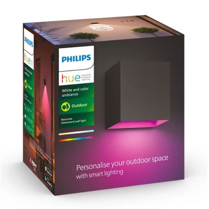 Philips - KOMPLEKTAS 2x LED RGBW pritemdomi lauko sieniniai šviestuvai Hue RESONATE LED/8W/230V 2000-6500K IP44