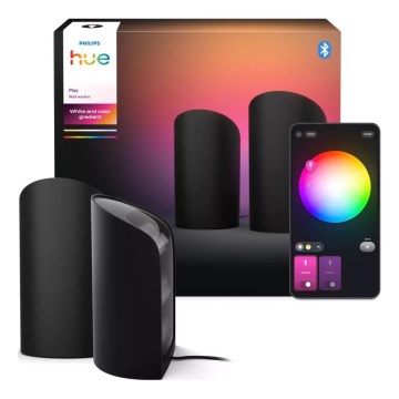 Philips - Komplektas 2x LED RGBW dimeriuojamas projektinis šviestuvas Hue PLAY LED/20W/230V 2000–6500K juodas
