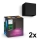 Philips - KOMPLEKTAS 2x LED RGBW pritemdomi lauko sieniniai šviestuvai Hue RESONATE LED/8W/230V 2000-6500K IP44
