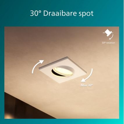 Philips - Komplektas 3 vnt. įleidžiamų šviestuvų PERIDOT 1xGU10/7W/230V, balti