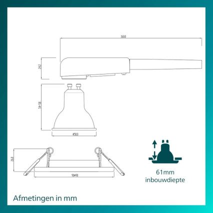 Philips - Komplektas 3 vnt. įleidžiamų šviestuvų PERIDOT 1xGU10/7W/230V, balti