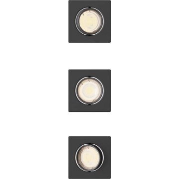 Philips - Komplektas 3 vnt. įleidžiamųjų šviestuvų PERIDOT 1xGU10/7W/230V, juodi