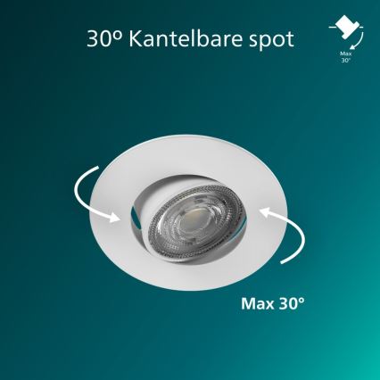 Philips - Komplektas 3x dimeriuojamų įleidžiamų šviestuvų CILANTRO LED/5W/230V 2700K juoda