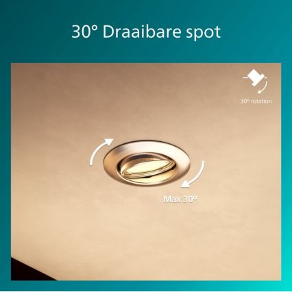 Philips - Komplektas 3x įleidžiamų šviestuvų PERIDOT 1xGU10/7W/230V sidabro spalvos