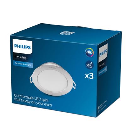 Philips - KOMPLEKTAS 3x LED įleidžiamas lubinis šviestuvas LED/3,5W/230V 2700K