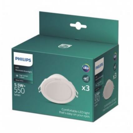 Philips - KOMPLEKTAS 3x LED įleidžiamas lubinis šviestuvas LED/5,5W/230V