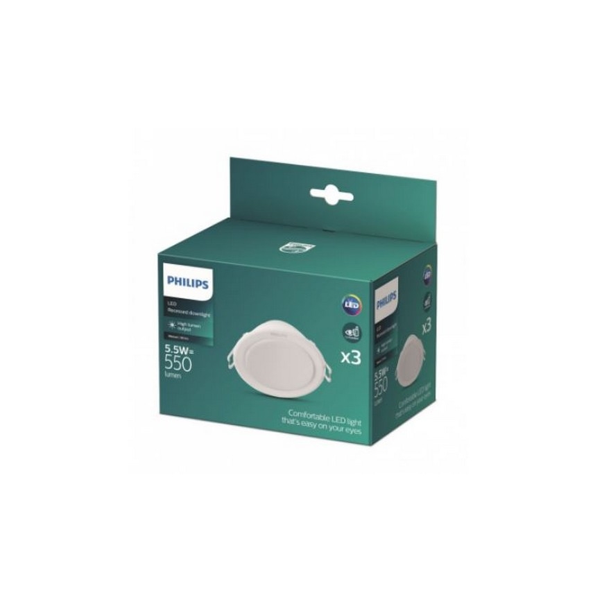 Philips - KOMPLEKTAS 3x LED įleidžiamas lubinis šviestuvas LED/5,5W/230V