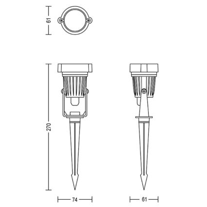 Philips - KOMPLEKTAS 3x LED lauko prožektorius CASPER LED/1,5W/24/230V IP44