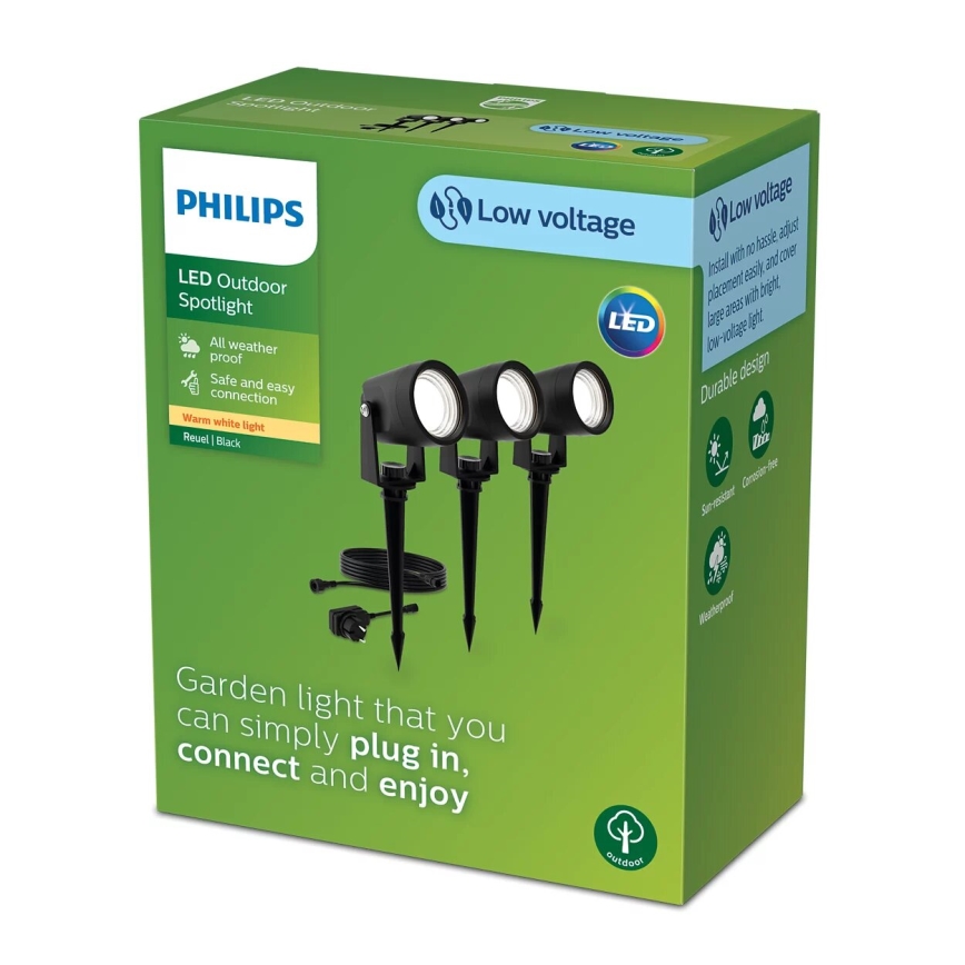 Philips - KOMPLEKTAS 3x LED lauko šviestuvas GARDENLINK REUEL LED/1,5W/230V 2700K IP44