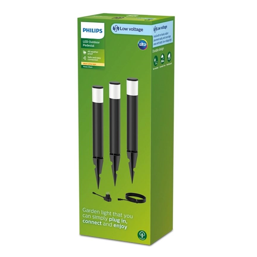 Philips - KOMPLEKTAS 3x LED lauko šviestuvas PUREX LED/1,5W/24/230V IP44