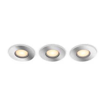 Philips - KOMPLEKTAS 3x LED Reguliuojamas vonios įleidžiamas šviestuvas Hue ADORE BATHROOM 1xGU10/4,2W/230V 2200-6500K IP44